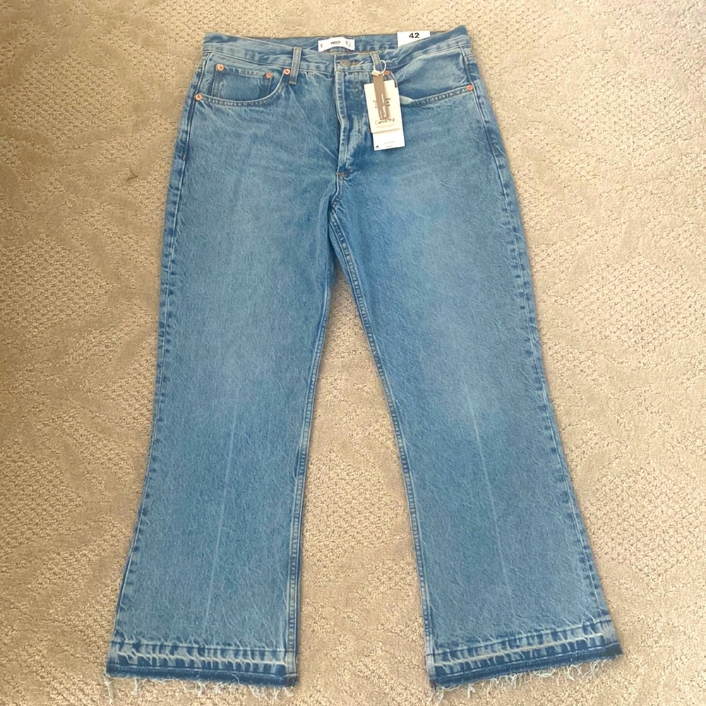 Mango cropped flare-leg jeans